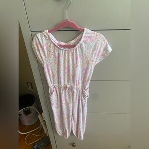 Floral Pink and White Kids Dress